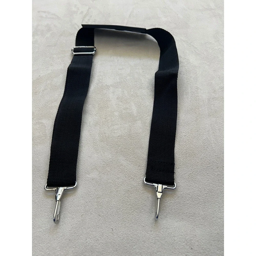 Adjustable Black Nylon Replacement Shoulder Strap with Metal Swivel Snap Hooks